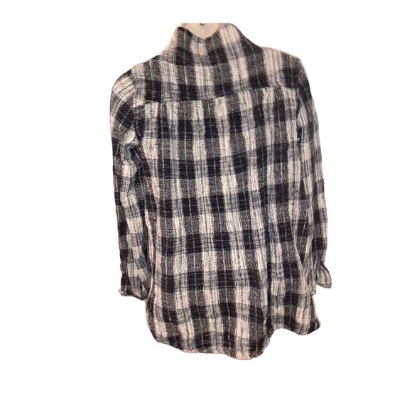 Free People Walk in the Park Plaid Burlap Cowl Pullover Tunic-XS - Picture 4 of 13